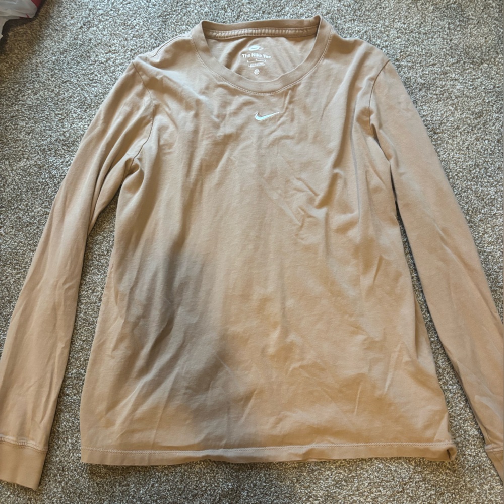 Long Sleeve Tan Nike Top